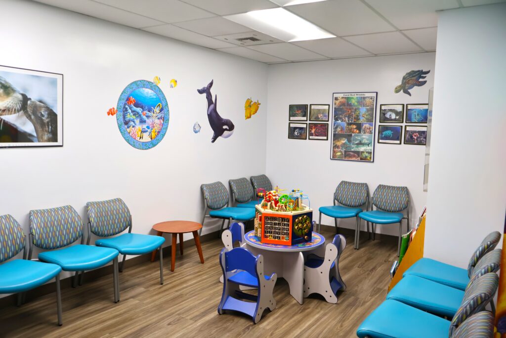 One of the two kid-friendly waiting rooms at Los Alamitos Pediatrics